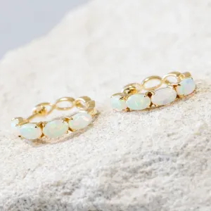 'Delphine' Gold Australian Crystal Opal Earring