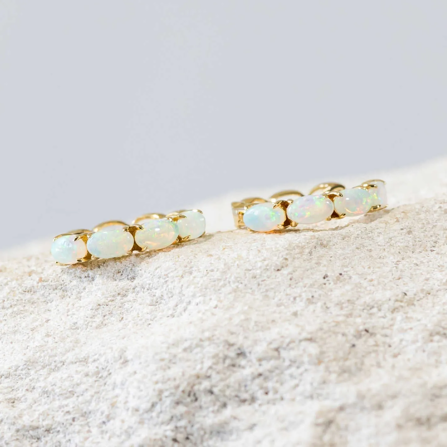 'Delphine' Gold Australian Crystal Opal Earring
