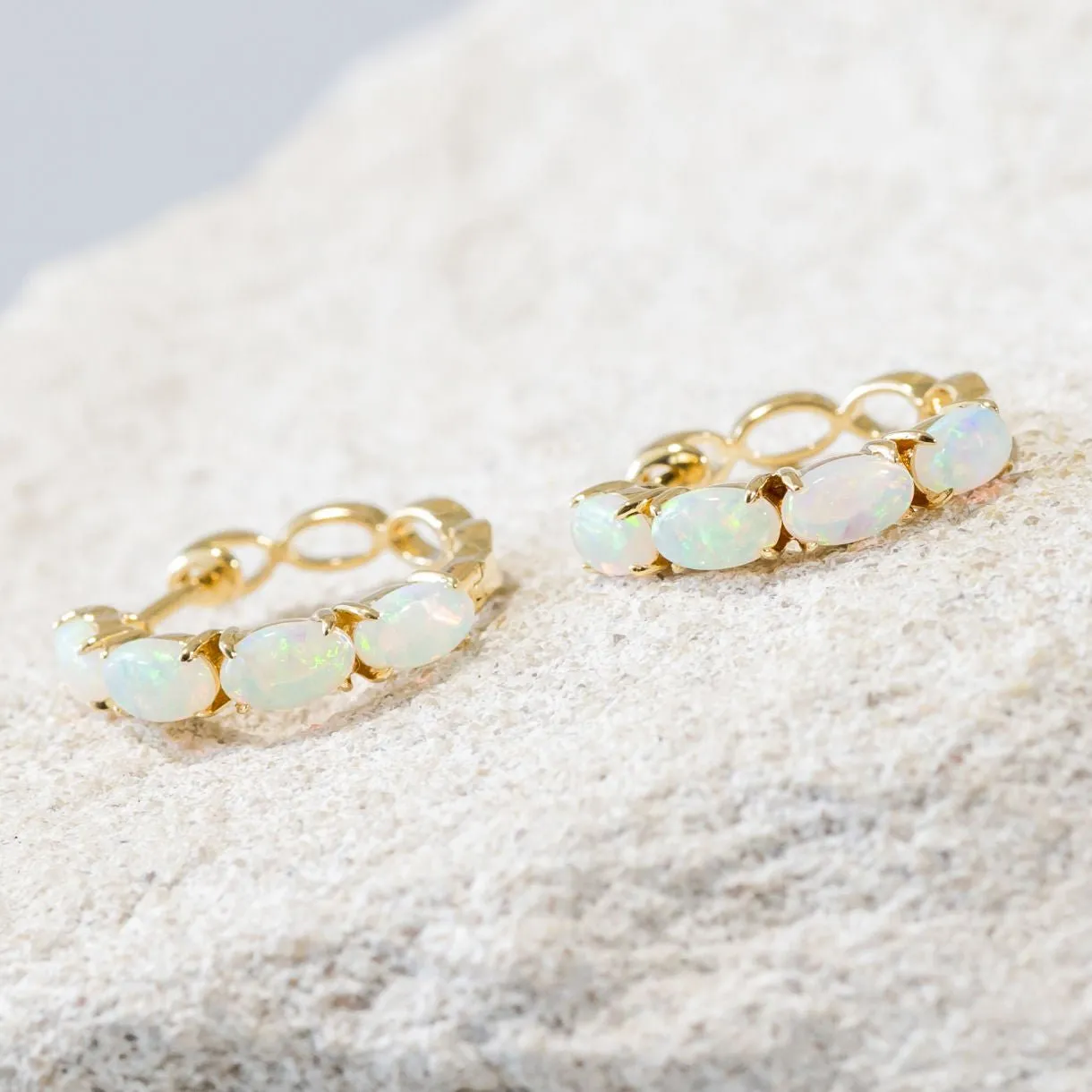 'Delphine' Gold Australian Crystal Opal Earring