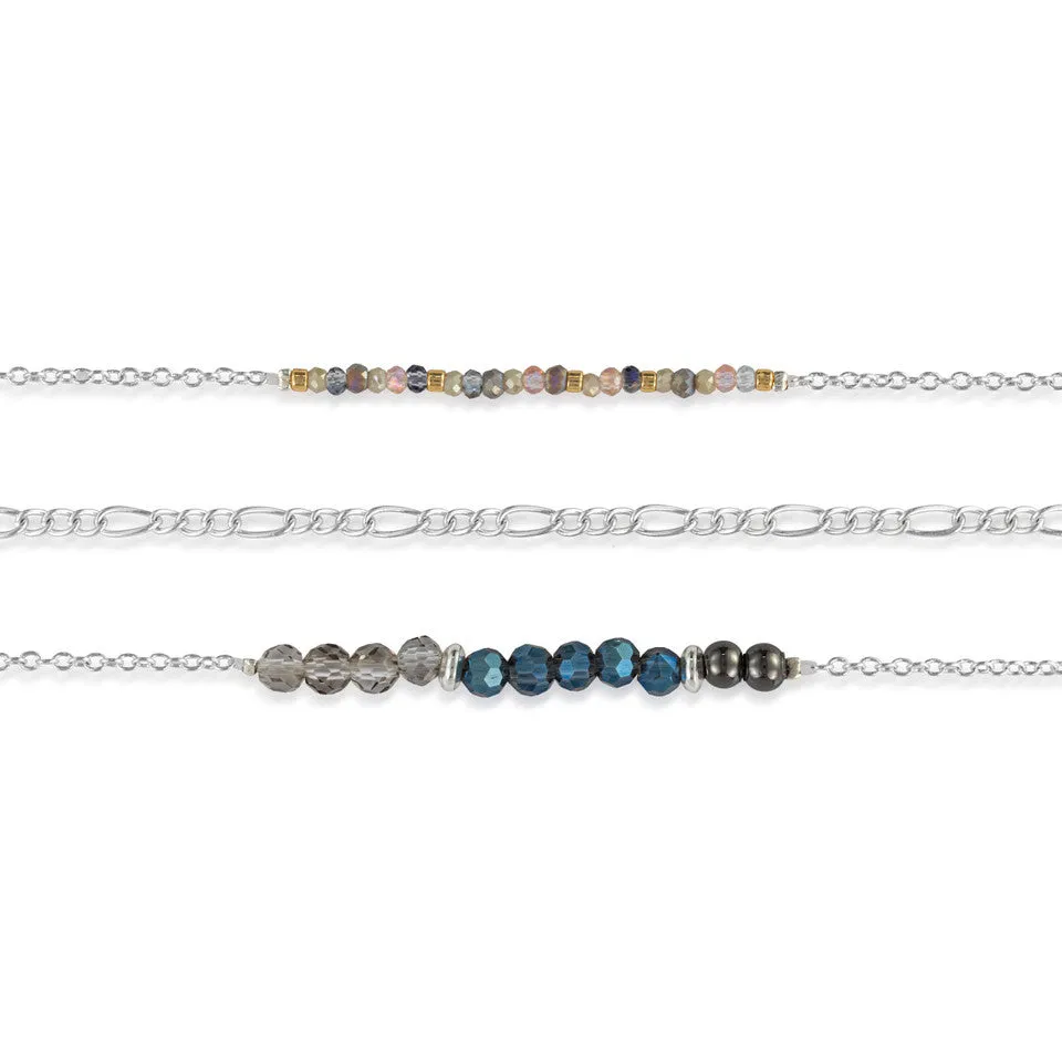 Demdaco Sharing Kindness Necklace Set of 3 - Gunmetal Silver