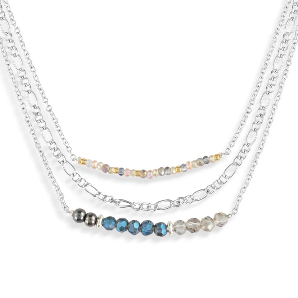 Demdaco Sharing Kindness Necklace Set of 3 - Gunmetal Silver