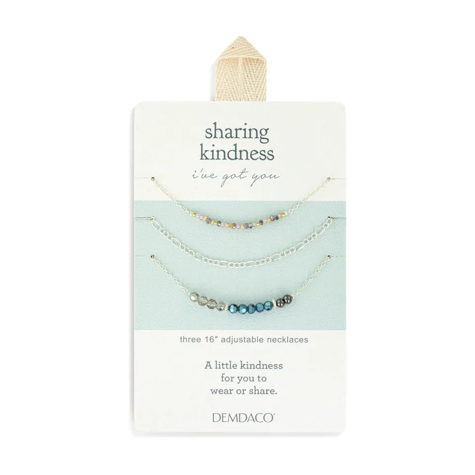 Demdaco Sharing Kindness Necklace Set of 3 - Gunmetal Silver