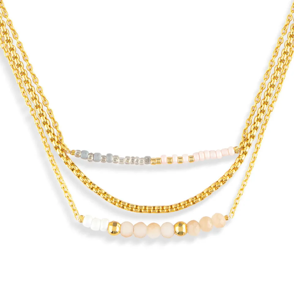 Demdaco Sharing Kindness Necklace Set of 3 - Rose Cloud Gold