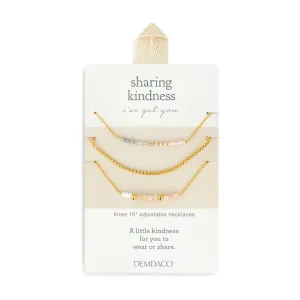 Demdaco Sharing Kindness Necklace Set of 3 - Rose Cloud Gold