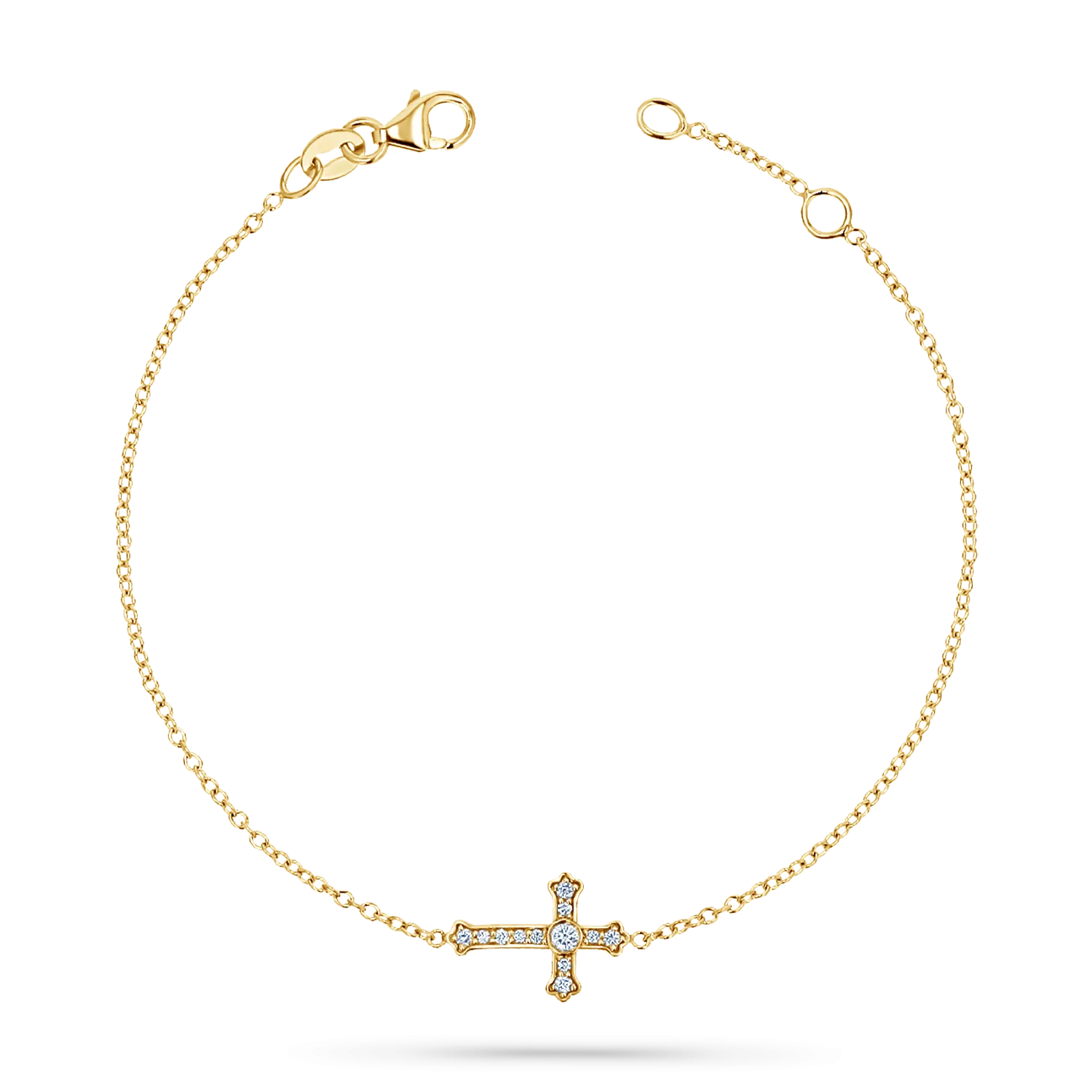 Diamond Sideways Cross Bracelet