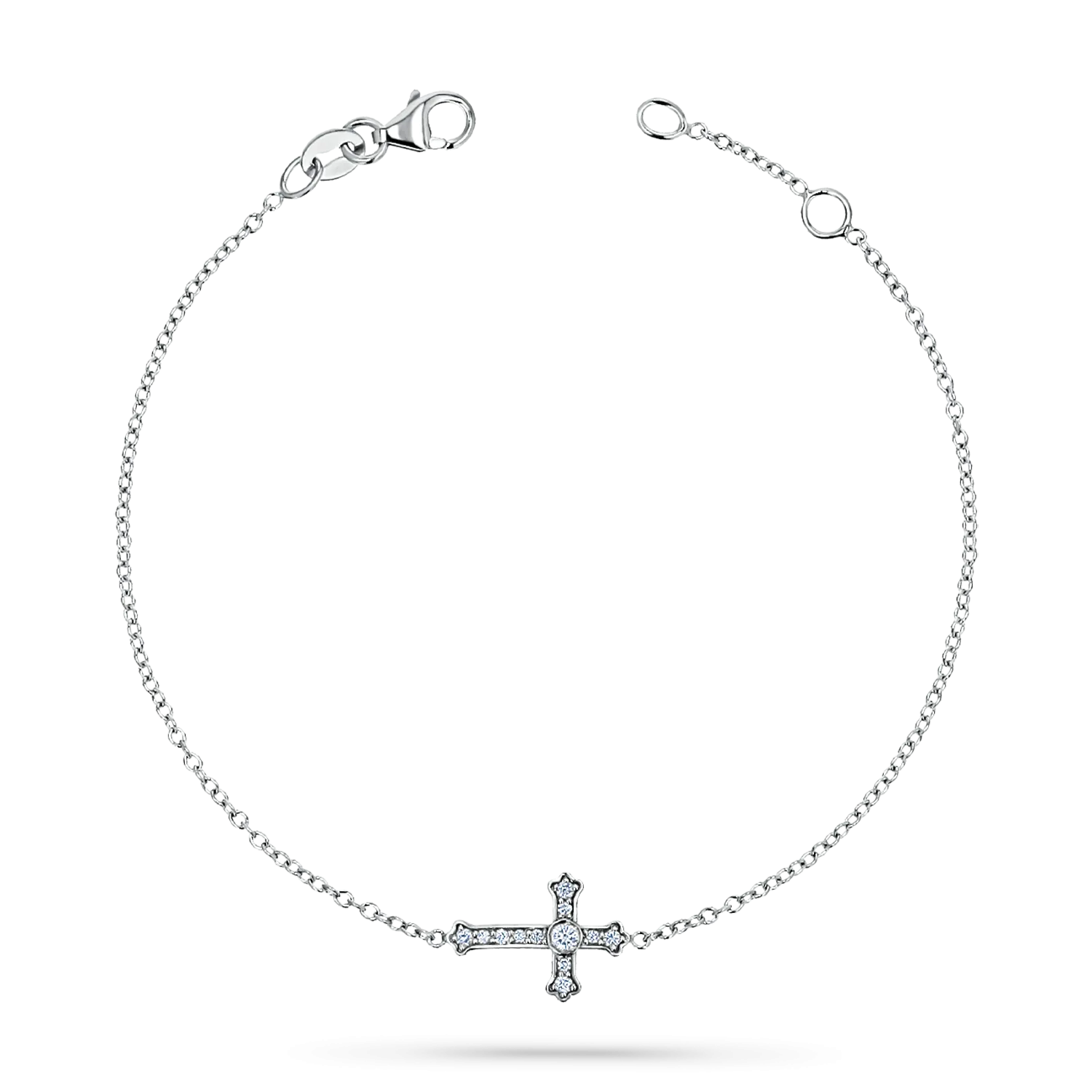 Diamond Sideways Cross Bracelet