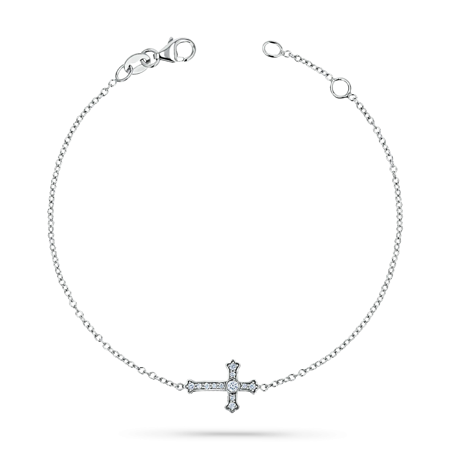 Diamond Sideways Cross Bracelet