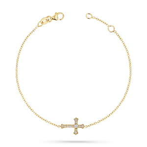 Diamond Sideways Cross Bracelet