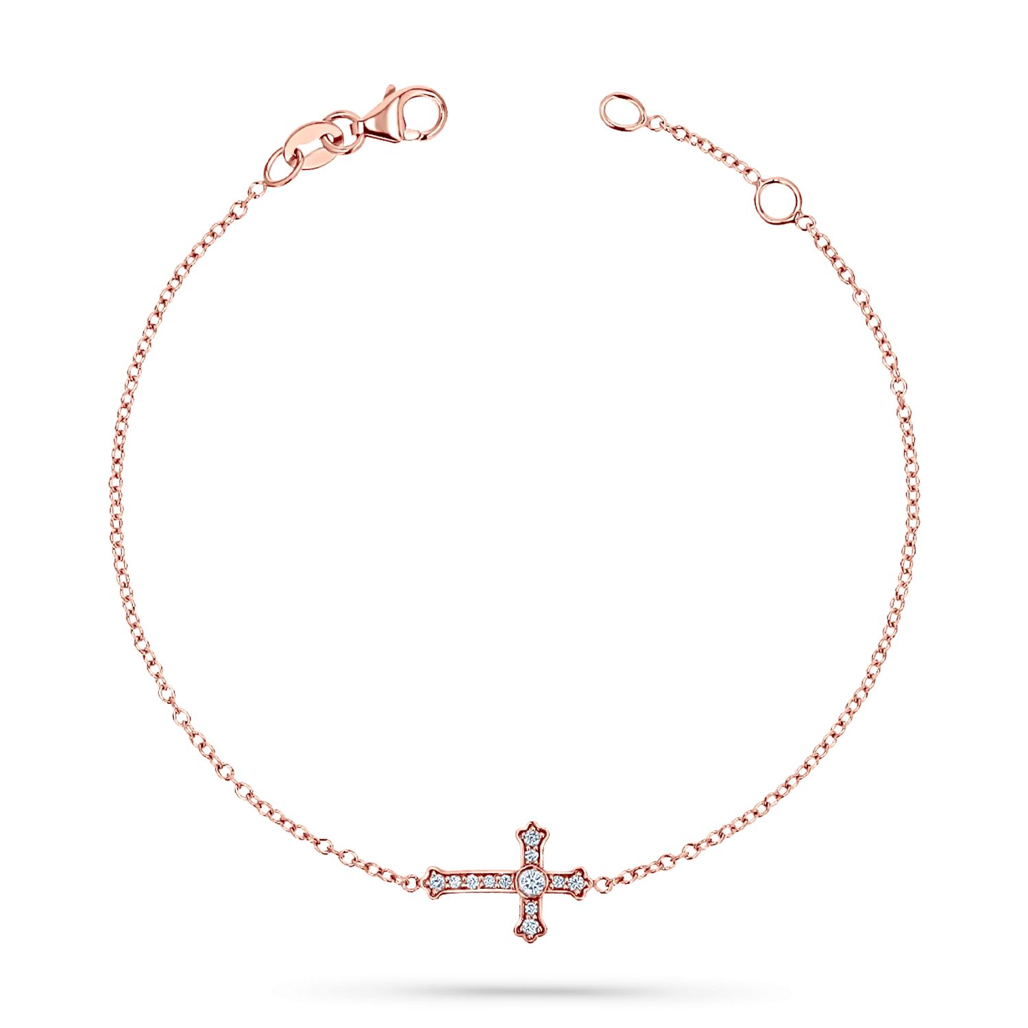 Diamond Sideways Cross Bracelet