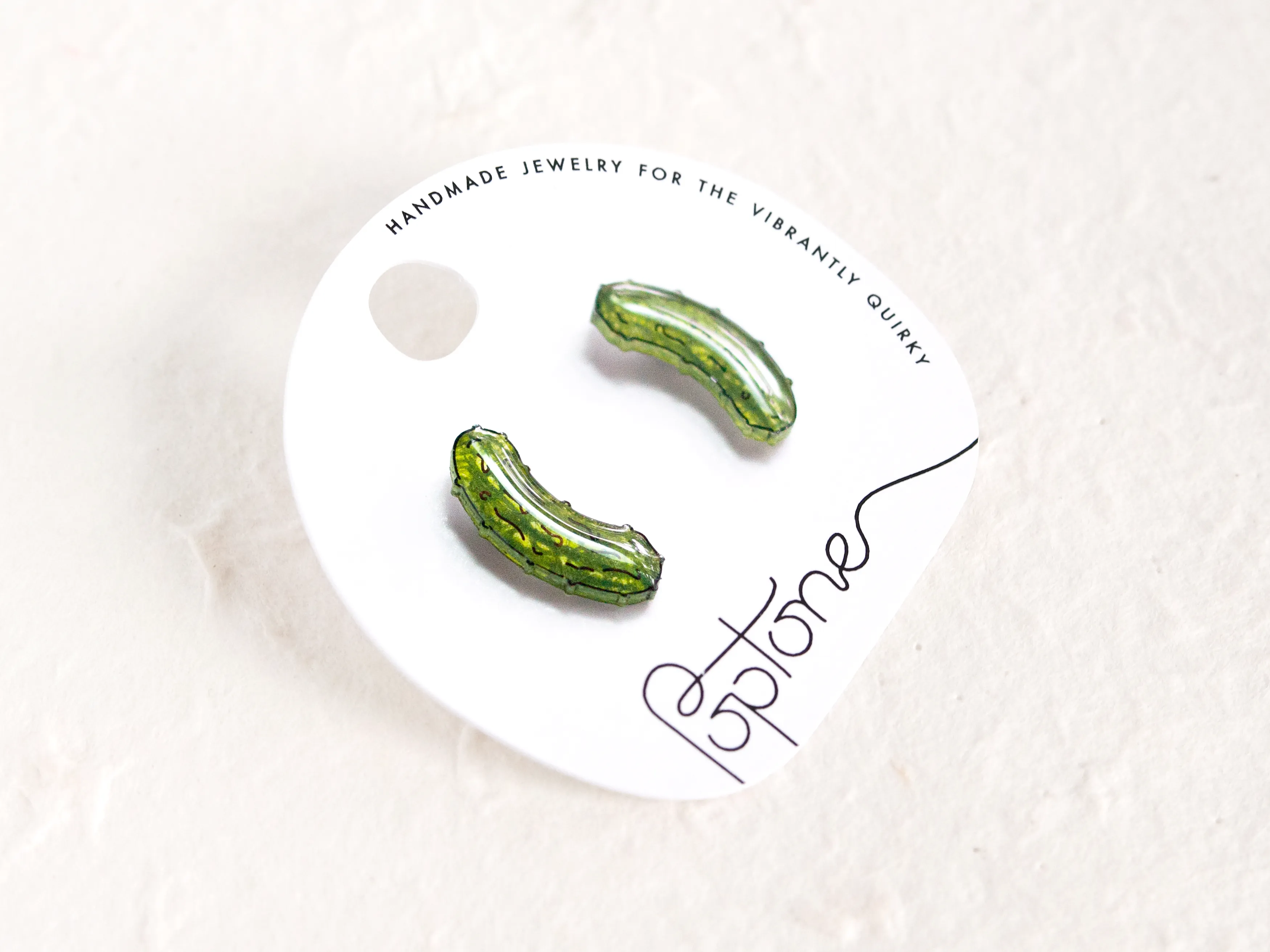 Dill Pickle Vegetable Stud Earrings