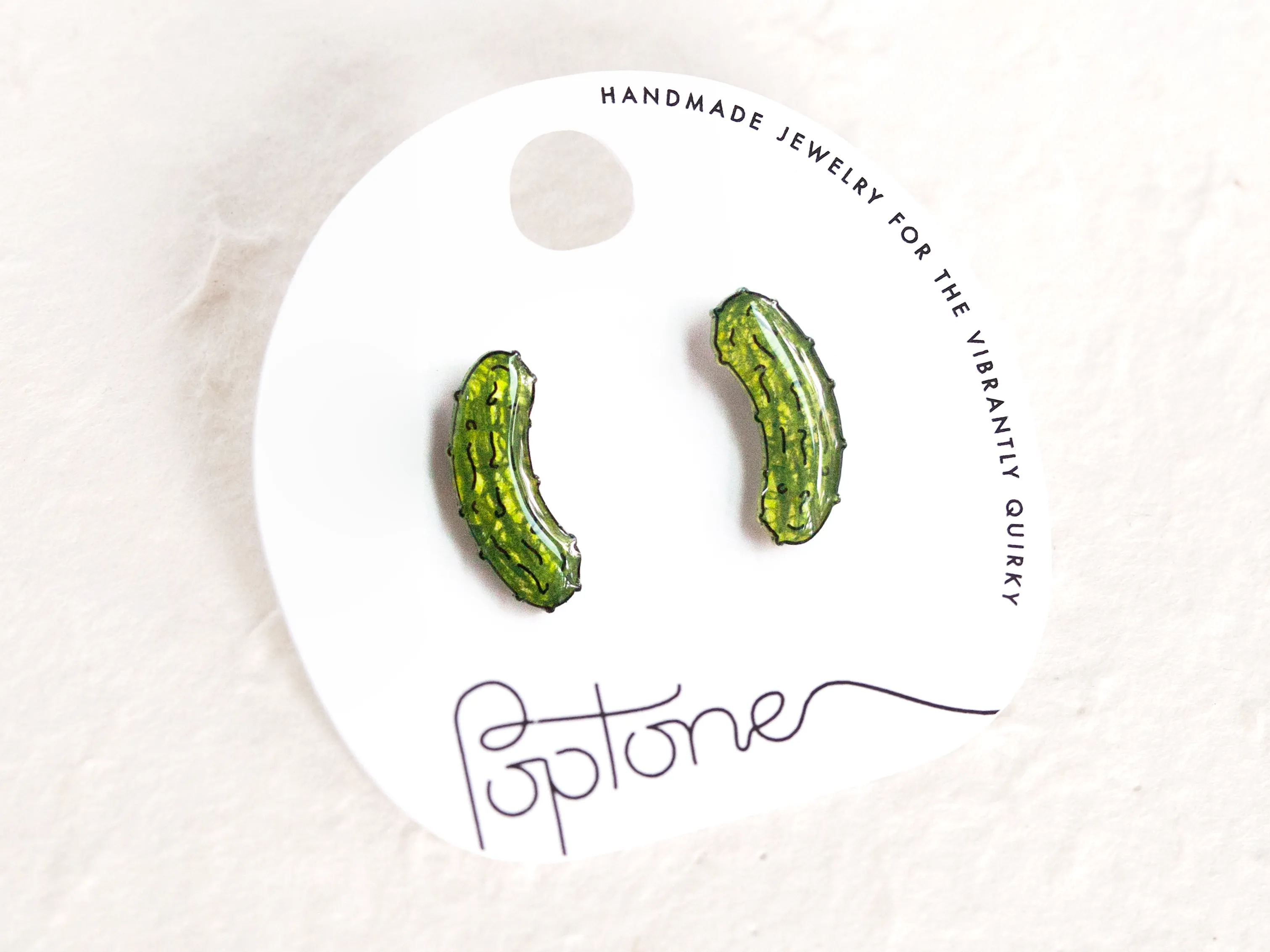 Dill Pickle Vegetable Stud Earrings