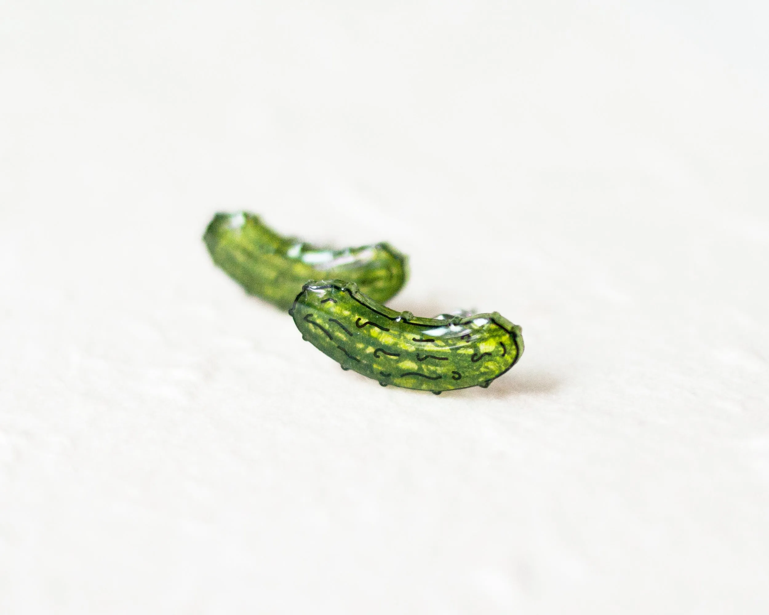 Dill Pickle Vegetable Stud Earrings