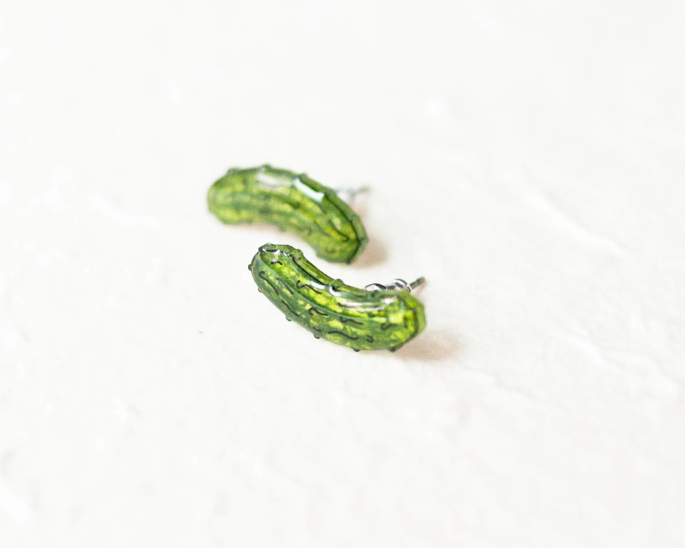 Dill Pickle Vegetable Stud Earrings