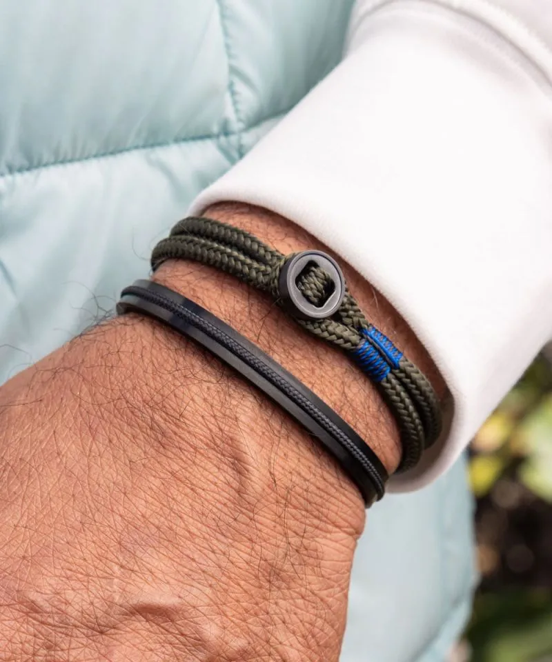 Don Dino Rope Bracelet in Army/Black
