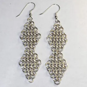 Double Diamond Chain Maille Earrings
