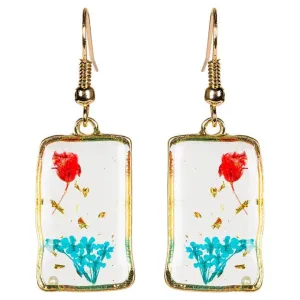 Dried Flower Rectangle Earrings