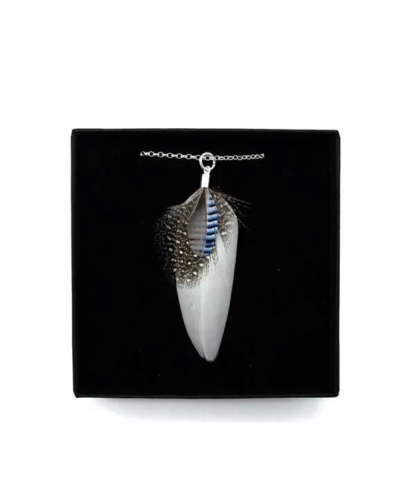 Duck, Guinea Fowl and Jay Feather Necklace
