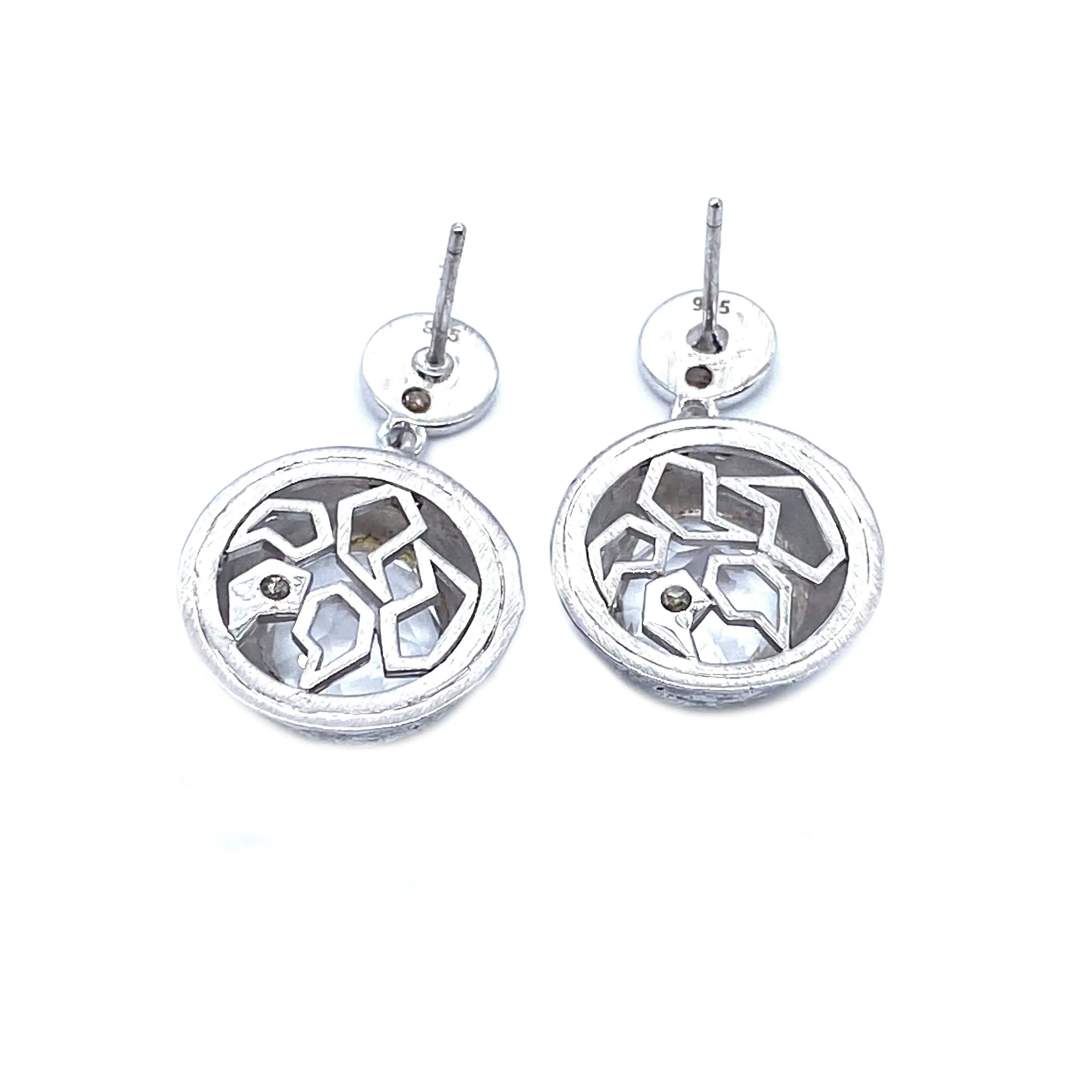 Dune sterling silver Rock Crystal Drop Earrings