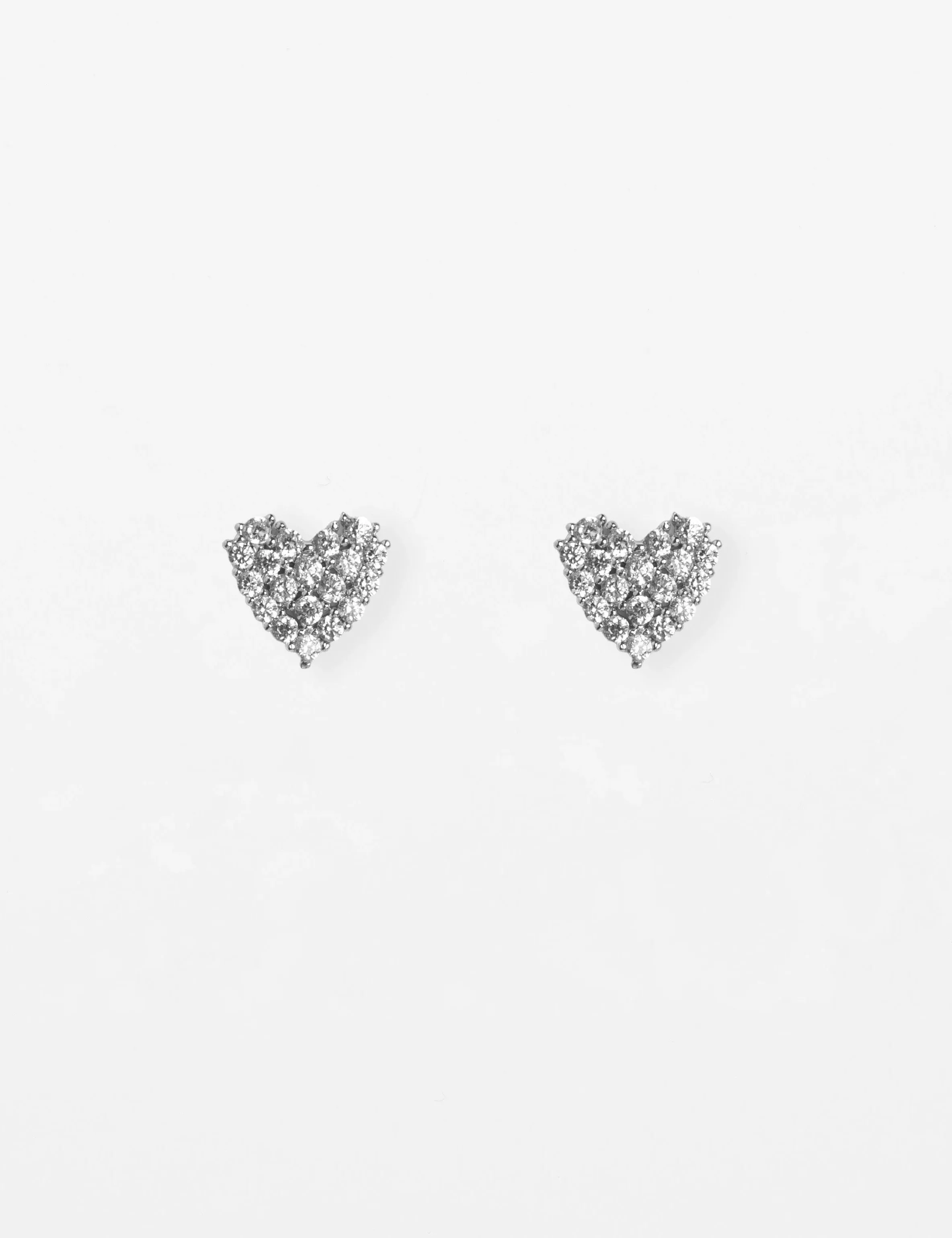 Earrings Crystal Heart - Silver