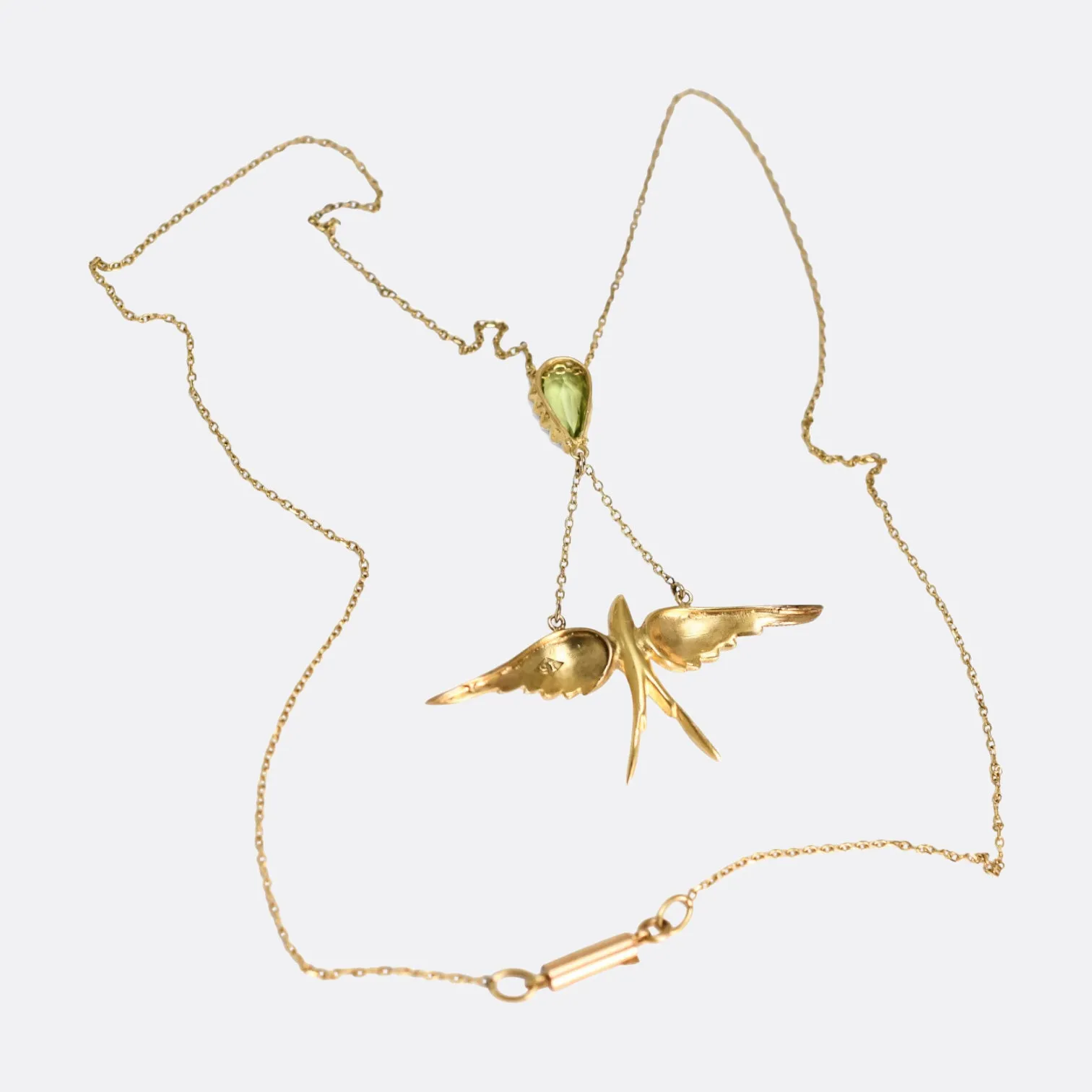 Edwardian Peridot Swallow Necklace