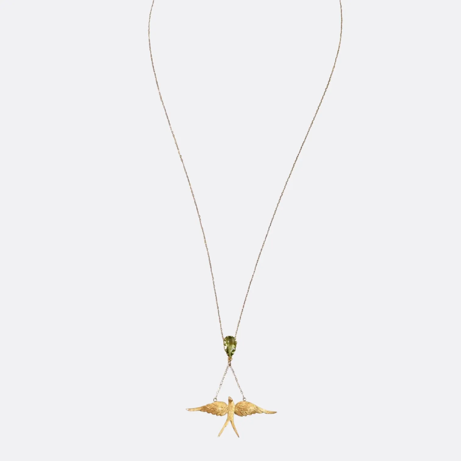 Edwardian Peridot Swallow Necklace