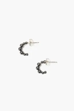 EG-5179 crystal pearl huggies- black pearl