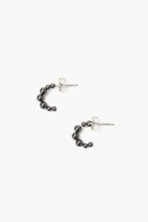 EG-5179 crystal pearl huggies- black pearl
