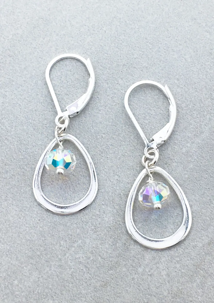 Egg Frame Crystal Earrings