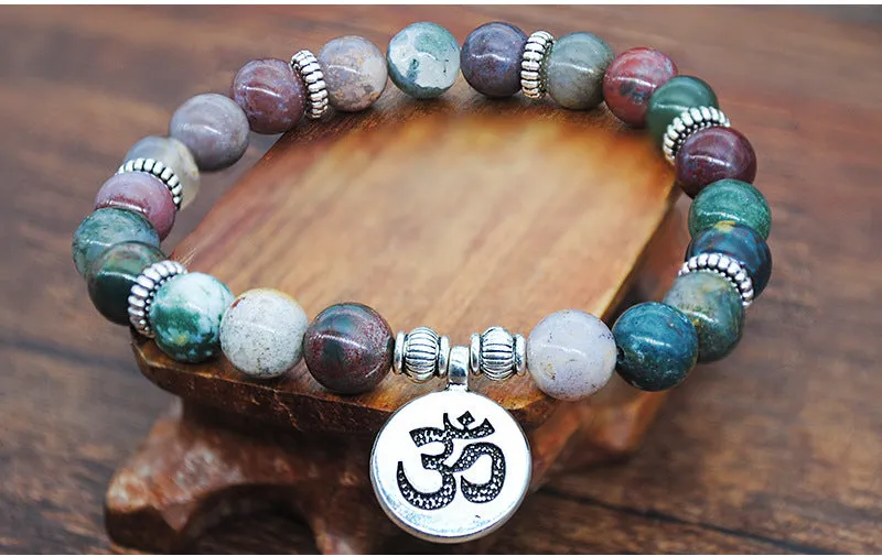 Elastic Rope Color Natural Stone Bracelet Seven Chakras Yoga Dance Beaded Beads