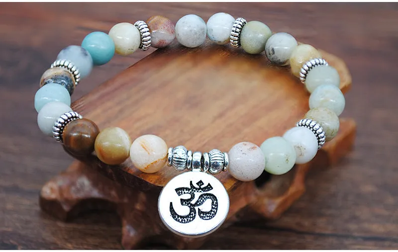 Elastic Rope Color Natural Stone Bracelet Seven Chakras Yoga Dance Beaded Beads