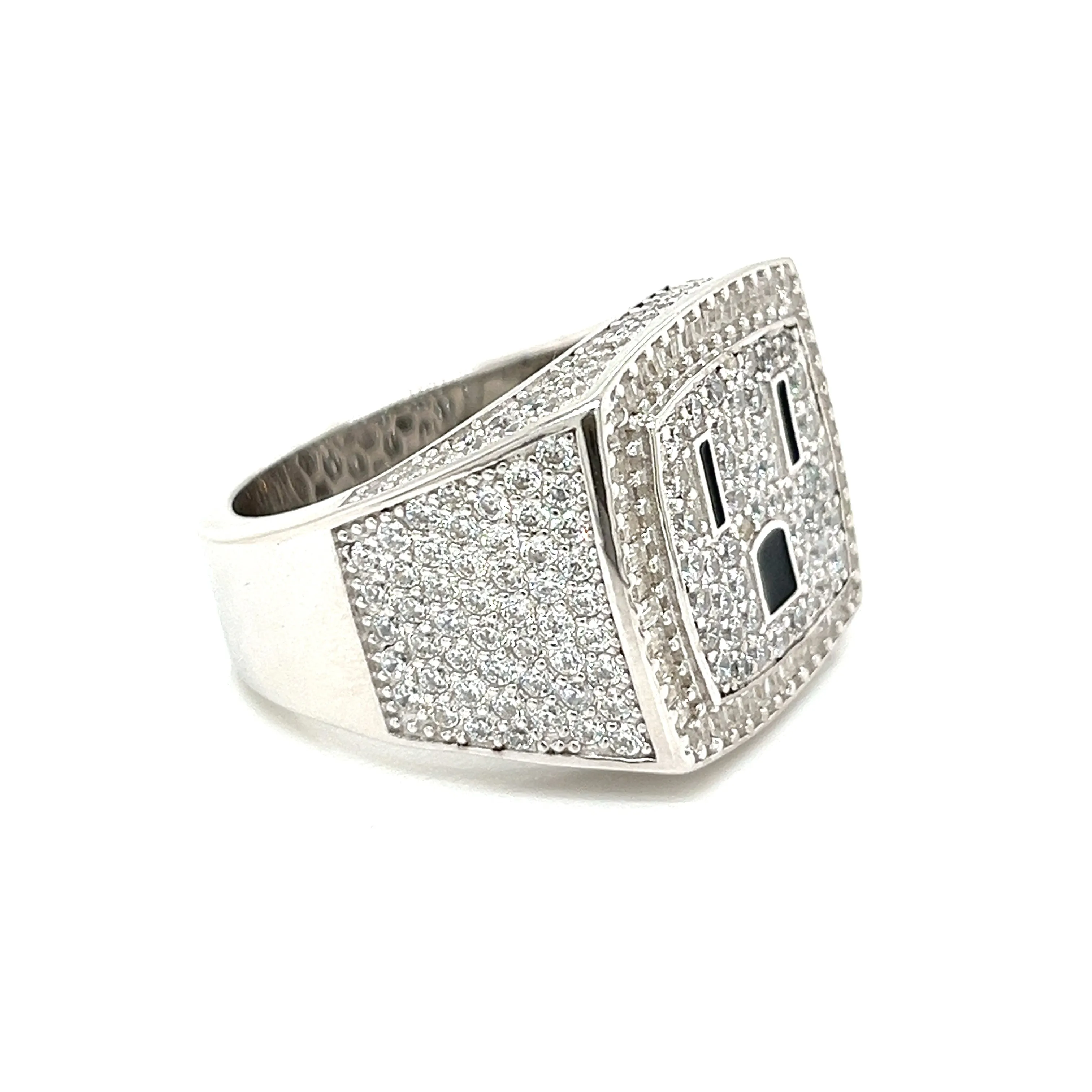 Electric Elegance: Plug-Inspired Lab-Created Moissanite Silver Ring - M103429