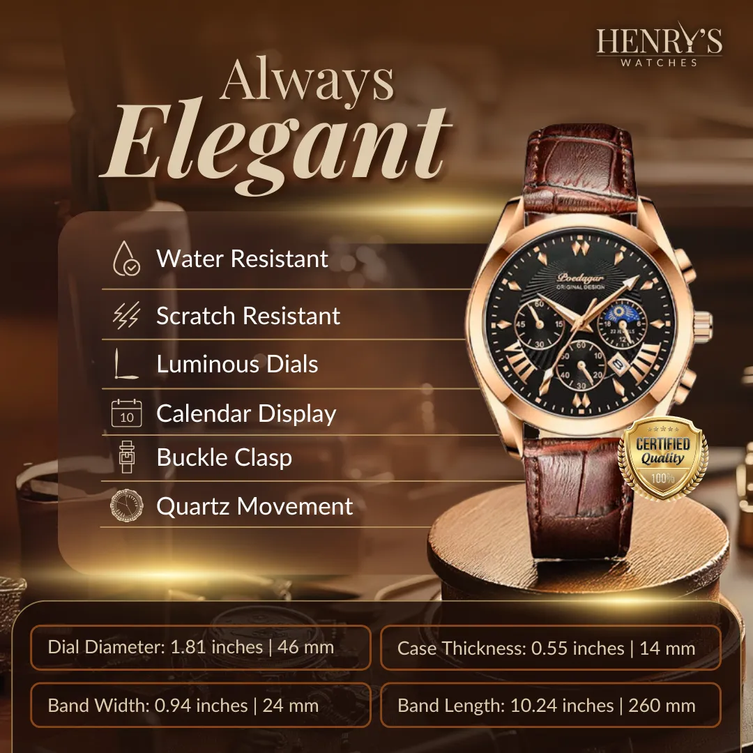 ELEGANT LEATHER STRAP | Stylish Time Management