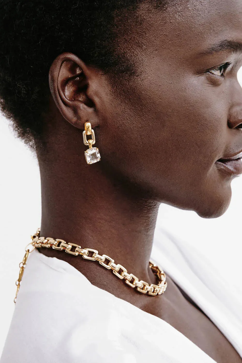 ELLIS EARRINGS CRYSTAL GOLD
