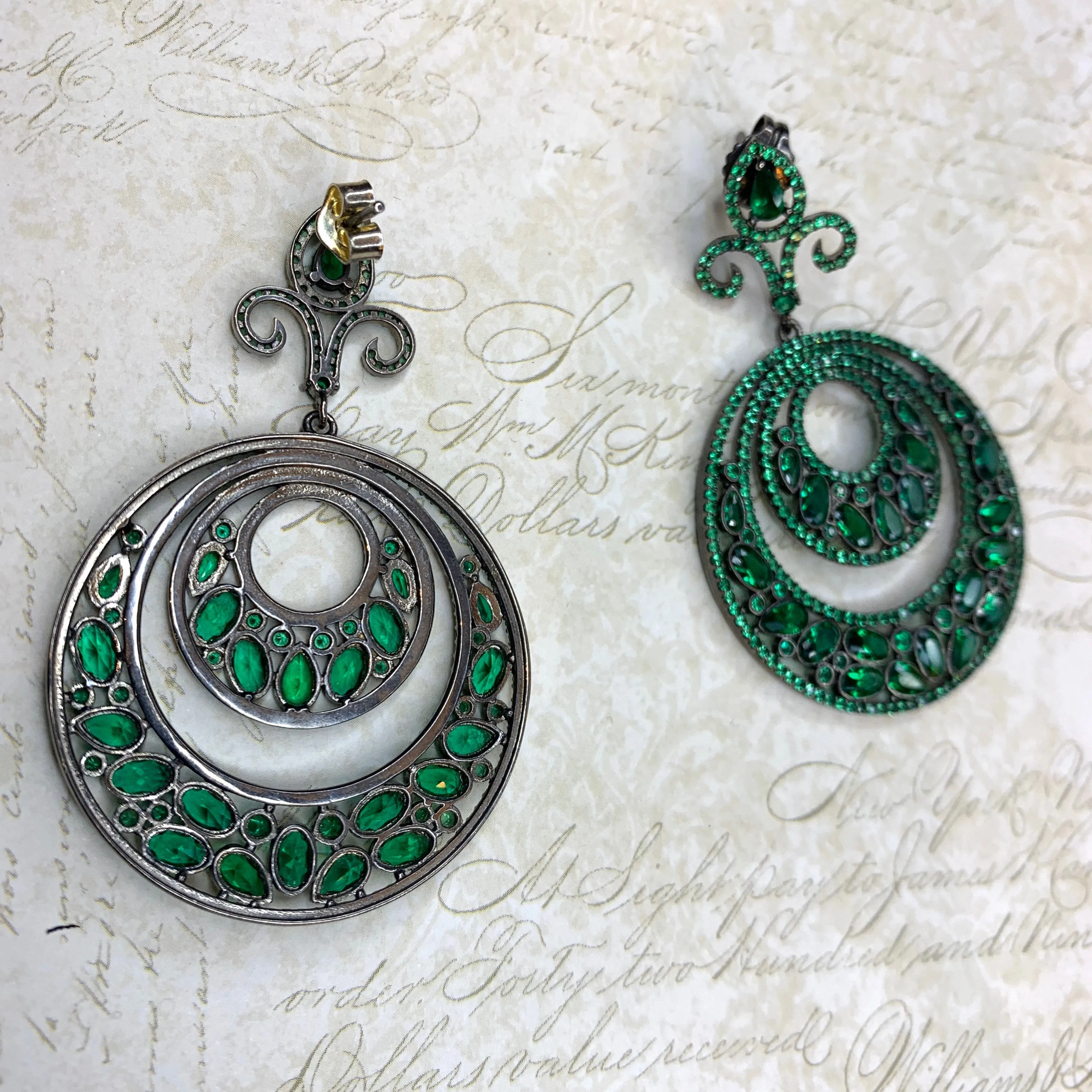 Emerald Crystal Earrings