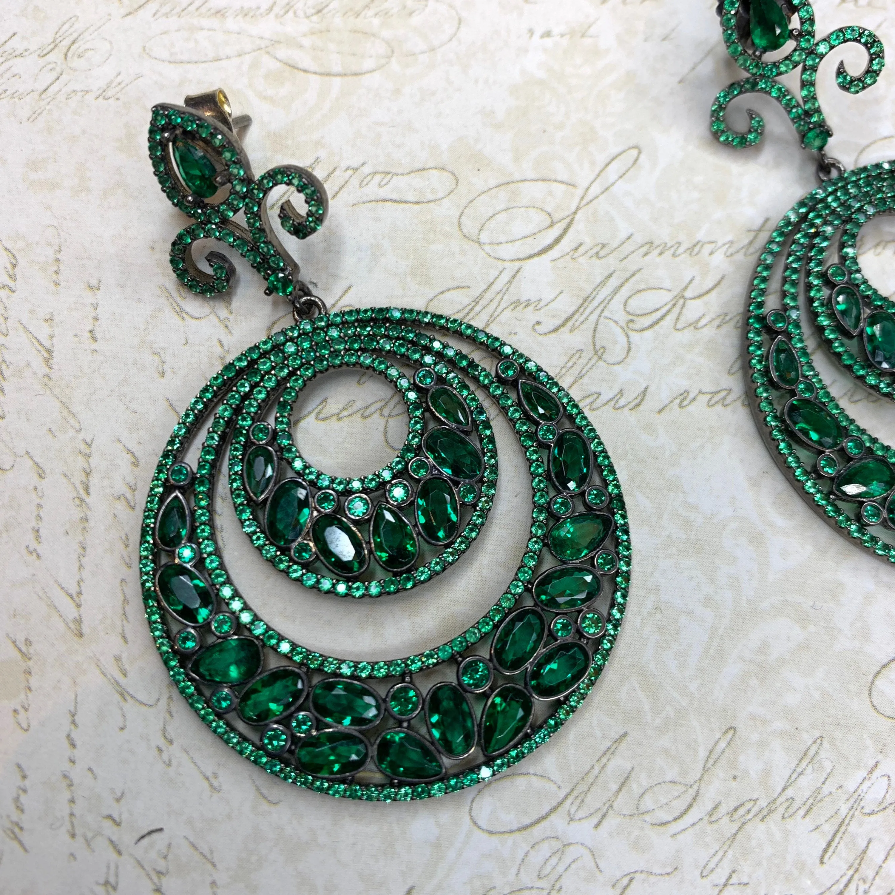 Emerald Crystal Earrings