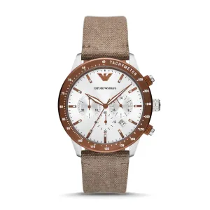 Emporio Armani Chronograph Gray Fabric Men's Watch