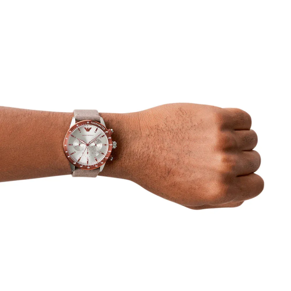 Emporio Armani Chronograph Gray Fabric Men's Watch