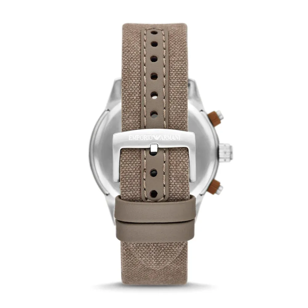 Emporio Armani Chronograph Gray Fabric Men's Watch
