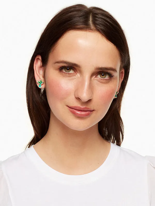 Enamel Colorful Inlaid Drill Bird Earrings