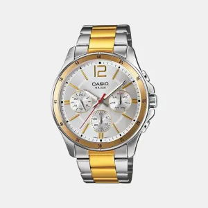 Enticer Men's Silver Chronograph Stainless Steel Watch A1653 - MTP-1374HSG-7AVIF