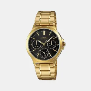 Enticer Women Gold Chronograph Stainless Steel Watch A1914 - LTP-V300G-1AUDF A1914