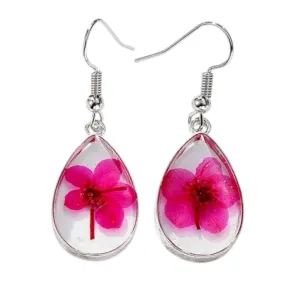 Epoxy Resin Flower Earrings (Drop)