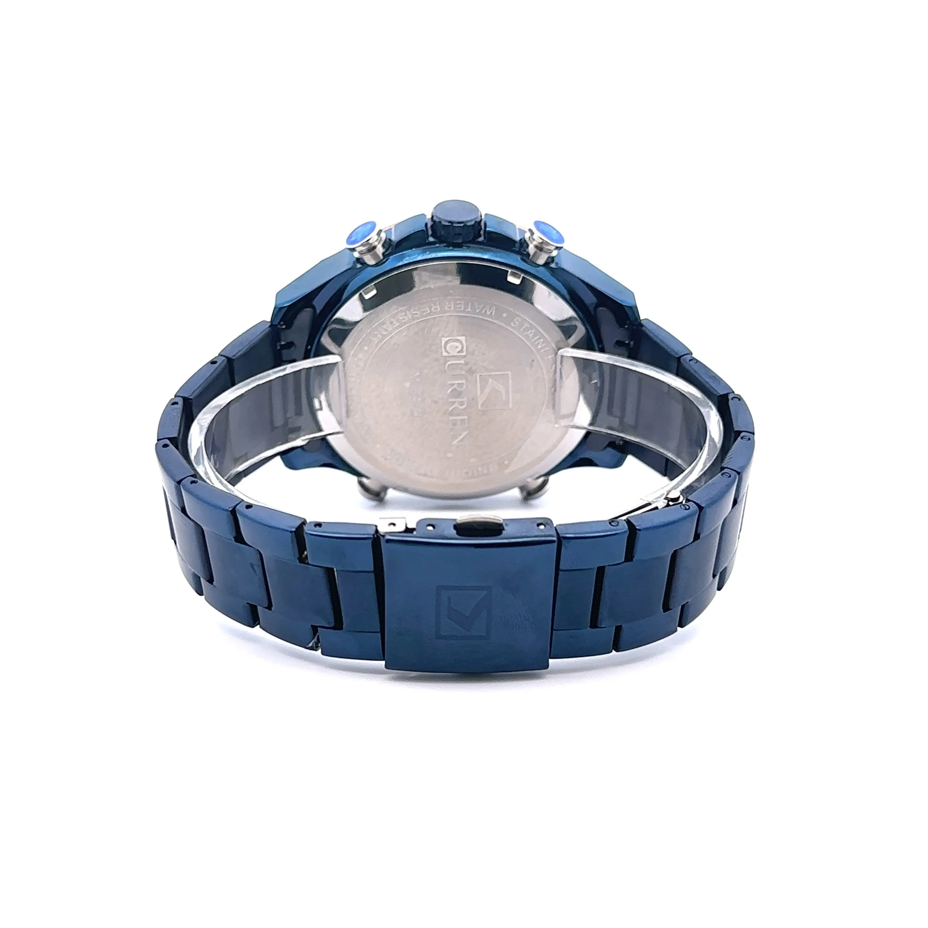 EVOCATIVE METAL BACK RHODIUM GREEN STAINLESS ICED OUT WATCH I 5516322