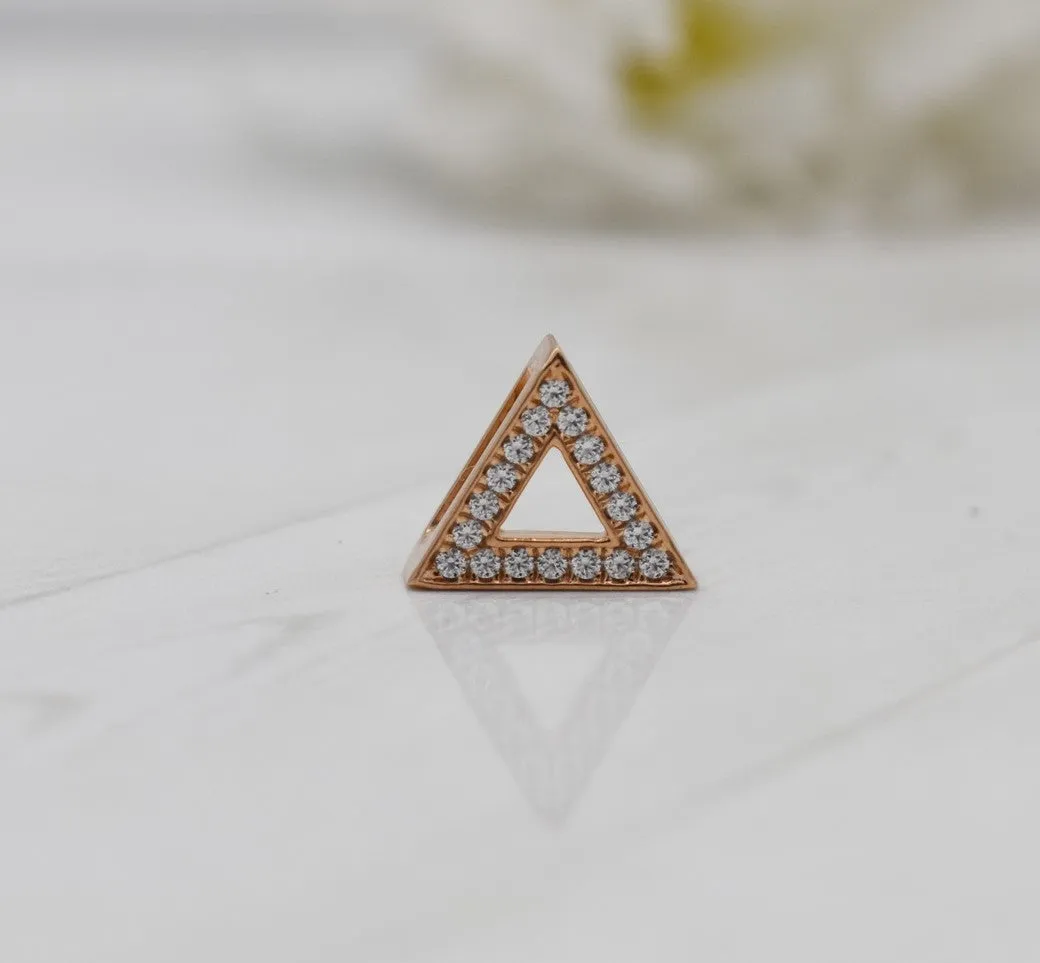 EXQUISITE REAL DIAMOND NECKLACE | TRIANGLE DIAMOND TRILLION MINIMALIST NECKWEAR | 14K SOLID ROSE GOLD | VS/SI I-J COLOR PENDANT | APRIL BIRTHSTONE|
