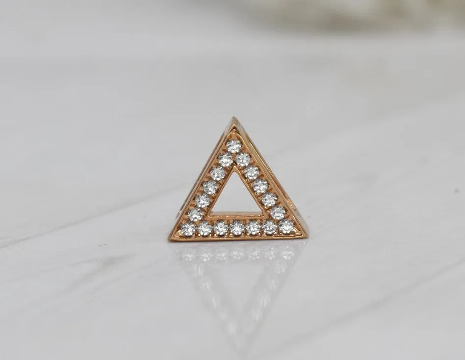 EXQUISITE REAL DIAMOND NECKLACE | TRIANGLE DIAMOND TRILLION MINIMALIST NECKWEAR | 14K SOLID ROSE GOLD | VS/SI I-J COLOR PENDANT | APRIL BIRTHSTONE|
