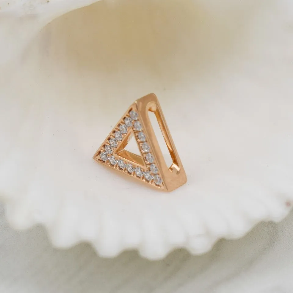 EXQUISITE REAL DIAMOND NECKLACE | TRIANGLE DIAMOND TRILLION MINIMALIST NECKWEAR | 14K SOLID ROSE GOLD | VS/SI I-J COLOR PENDANT | APRIL BIRTHSTONE|