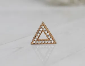 EXQUISITE REAL DIAMOND NECKLACE | TRIANGLE DIAMOND TRILLION MINIMALIST NECKWEAR | 14K SOLID ROSE GOLD | VS/SI I-J COLOR PENDANT | APRIL BIRTHSTONE|