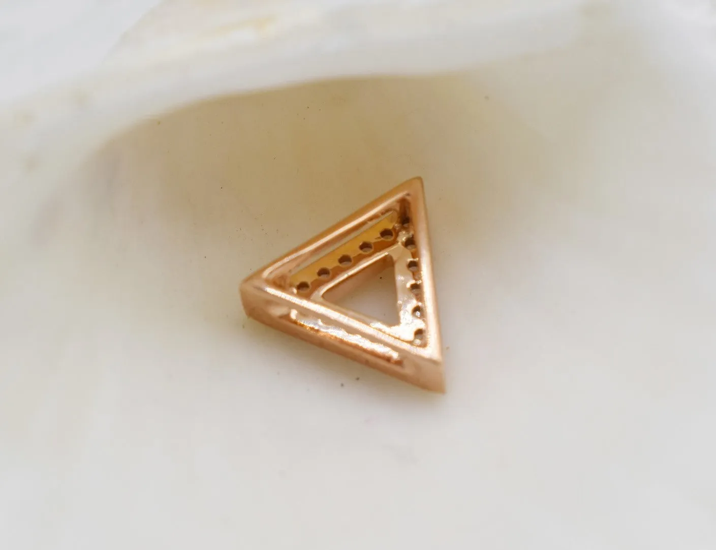 EXQUISITE REAL DIAMOND NECKLACE | TRIANGLE DIAMOND TRILLION MINIMALIST NECKWEAR | 14K SOLID ROSE GOLD | VS/SI I-J COLOR PENDANT | APRIL BIRTHSTONE|