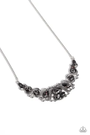 EYE Wish I May... - Black - Stone Silver Feather Paparazzi Short Necklace