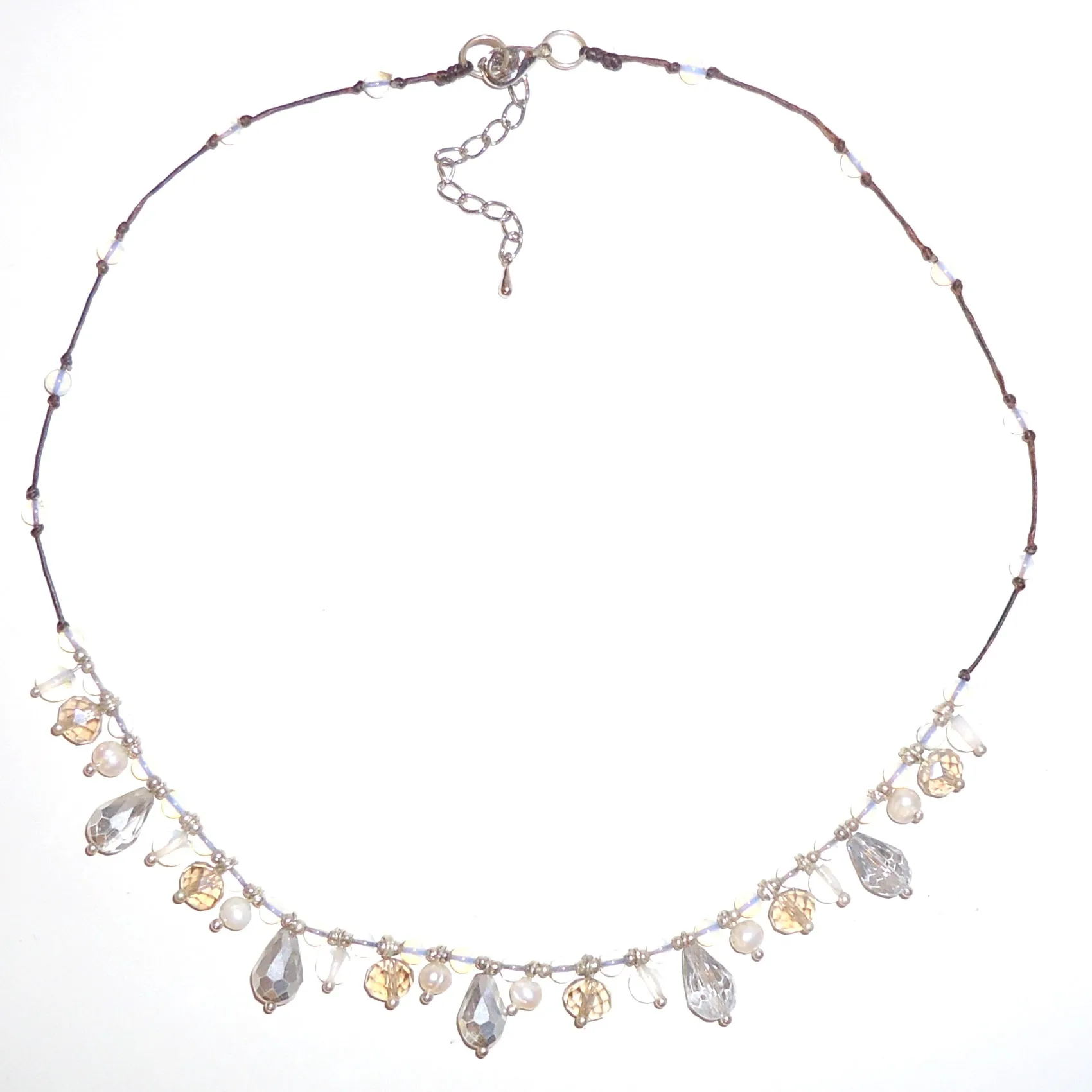 Faceted Bead Necklace - White